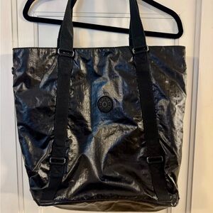 Kipling Shiny Black Tote Bag